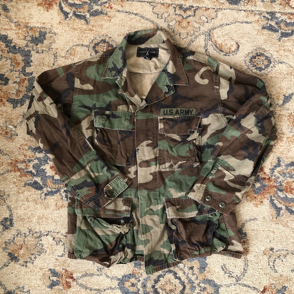 American Vintage California US Army Button Up Men’s Medium Made In USA